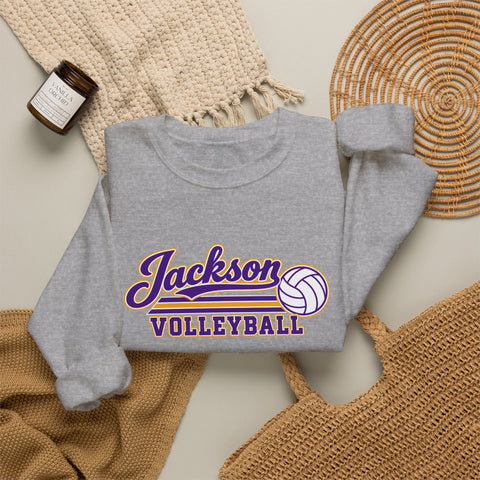 Jackson Polar Bears Volleyball Retro Script Crewneck Sweatshirt