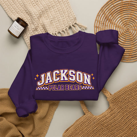 Jackson Polar Bears Checkerboard Spirit Crewneck