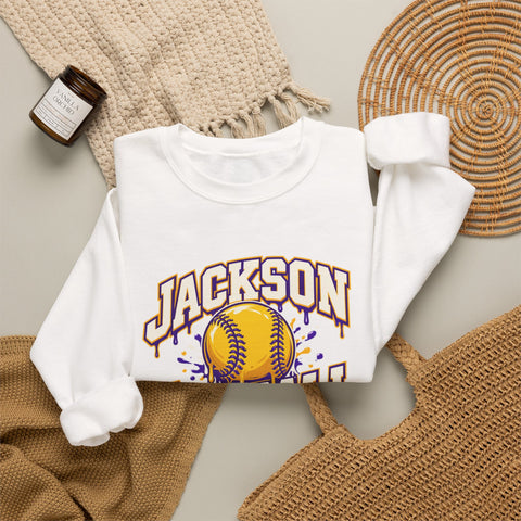 Jackson Polar Bears Softball Drip Crewneck