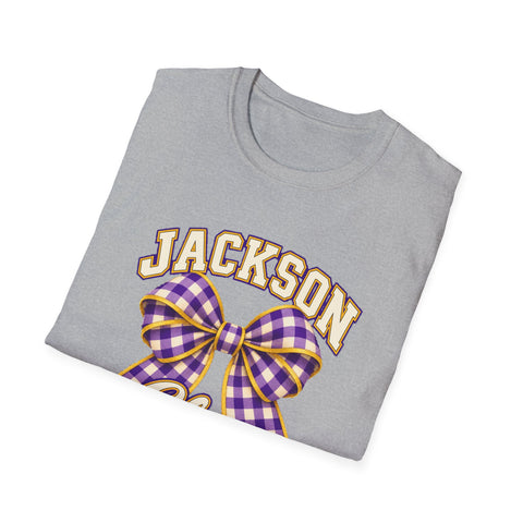 Jackson Polar Bears Cheerleading Gingham Bow T-Shirt
