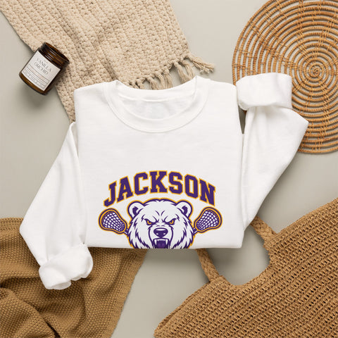 Jackson Polar Bears Lacrosse Mascot Crewneck Sweatshirt