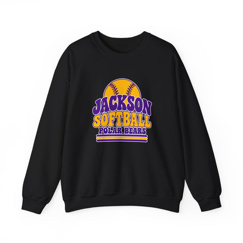 Jackson Polar Bears Softball Retro Type Crewneck Sweatshirt