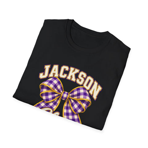 Jackson Polar Bears Cheerleading Gingham Bow T-Shirt