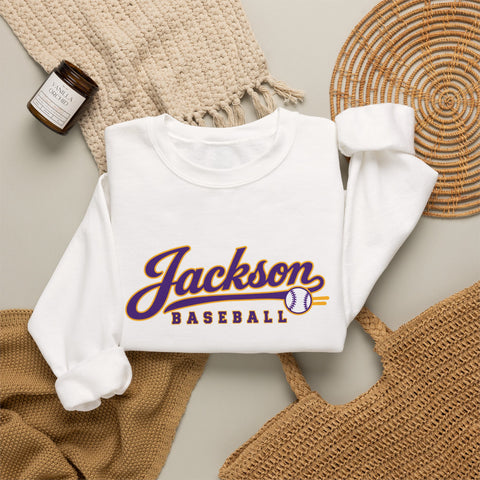 Jackson Polar Bears Baseball Retro Script Crewneck Sweatshirt