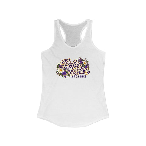 Jackson Polar Bears Women’s Floral Script Racerback Tank