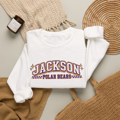 Jackson Polar Bears Checkerboard Spirit Crewneck