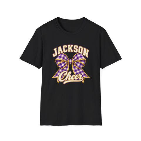 Jackson Polar Bears Cheerleading Gingham Bow T-Shirt