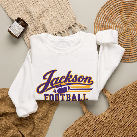 Jackson Polar Bears Football Retro Script Crewneck Sweatshirt