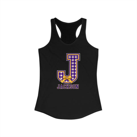 Jackson Polar Bears Women’s Gingham J Bow Racerback Tank