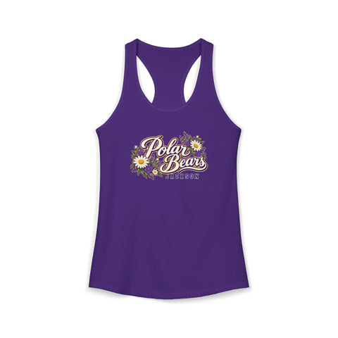 Jackson Polar Bears Women’s Floral Script Racerback Tank