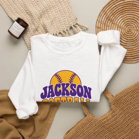 Jackson Polar Bears Softball Retro Type Crewneck Sweatshirt