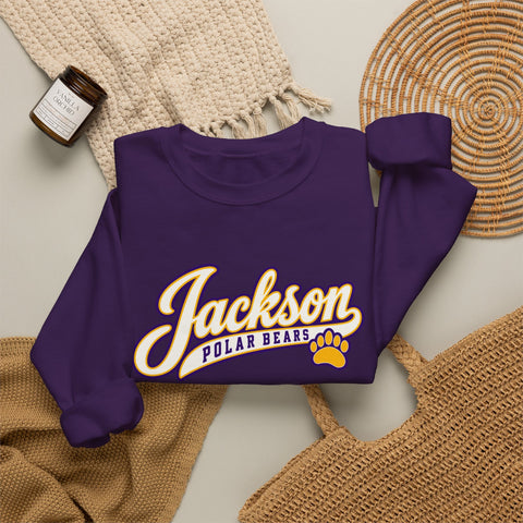 Jackson Polar Bears Classic Script Paw Crewneck