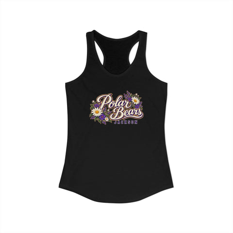 Jackson Polar Bears Women’s Floral Script Racerback Tank