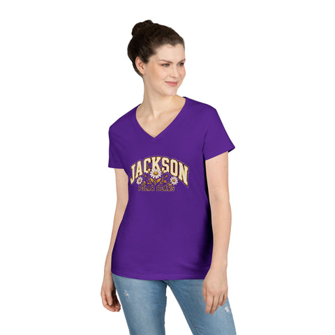 Jackson Polar Bears Women’s Wildflower Varsity V-Neck T-Shirt