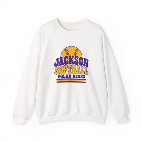 Jackson Polar Bears Softball Retro Type Crewneck Sweatshirt