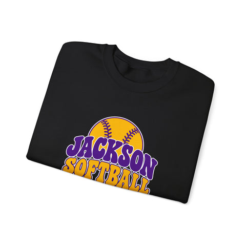 Jackson Polar Bears Softball Retro Type Crewneck Sweatshirt