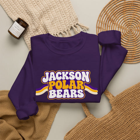 Jackson Polar Bears Retro Stripe Crewneck