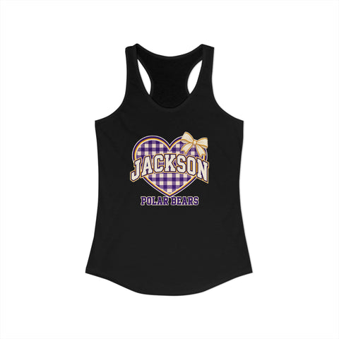 Jackson Polar Bears Women’s Gingham Heart Racerback Tank